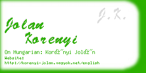 jolan korenyi business card